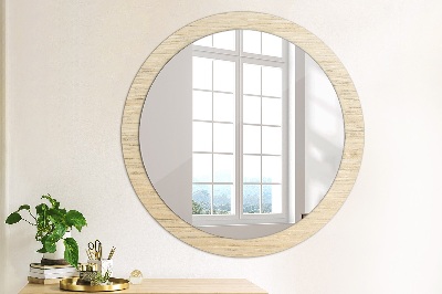 Round mirror decor Light wood