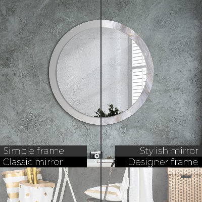 Round mirror printed frame Abstract marble