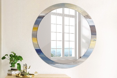 Round mirror decor Abstract painting