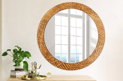 Round mirror decor Oak wood