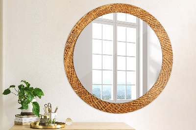 Round mirror decor Oak wood