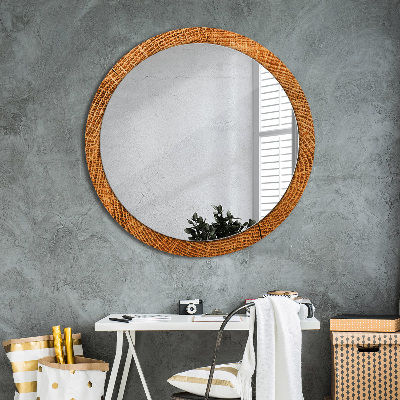 Round mirror decor Oak wood