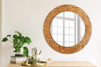 Round mirror decor Oak wood