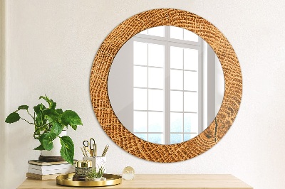 Round mirror decor Oak wood