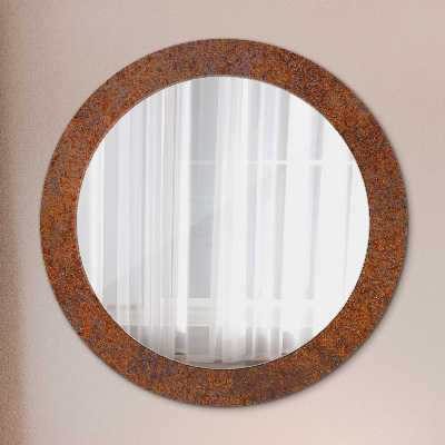 Round decorative wall mirror Rusted metal