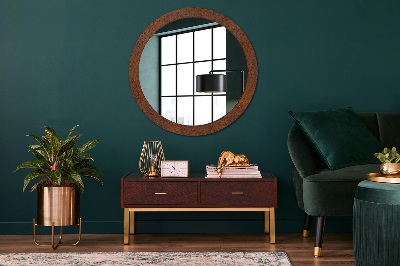 Round decorative wall mirror Rusted metal