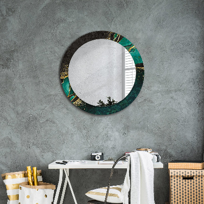 Round mirror decor Marble green