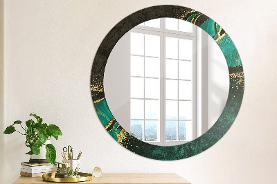 Round mirror decor Marble green