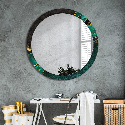 Round mirror decor Marble green