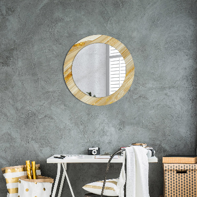 Round mirror decor Gold abstract