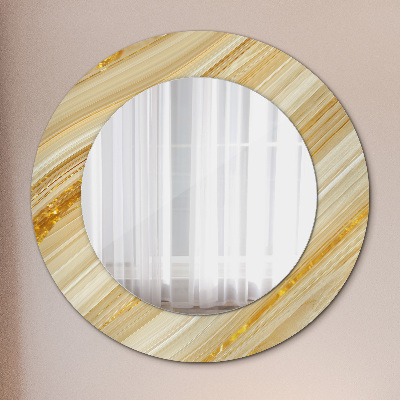 Round mirror decor Gold abstract