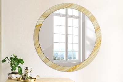 Round mirror decor Gold abstract