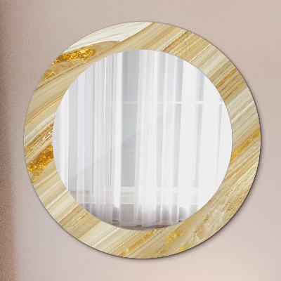 Round mirror decor Gold abstract