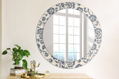 Round mirror decor Flower pattern