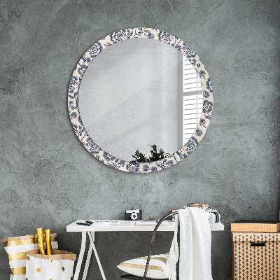 Round mirror decor Flower pattern