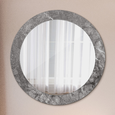 Round mirror printed frame Rustic marble