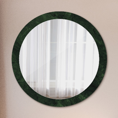 Round mirror printed frame Green marble