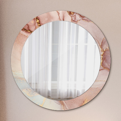 Round mirror printed frame Abstract fluid