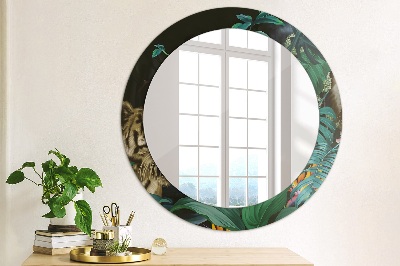 Round mirror decor Jungle forest