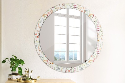 Round mirror decor Wild flowers