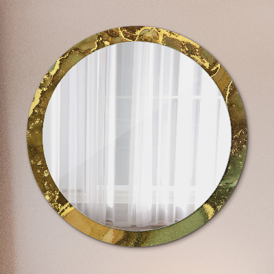 Round mirror decor Metallic swirls