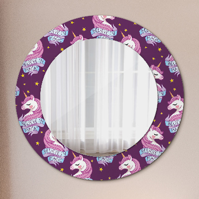 Round mirror decor Unicorn stars