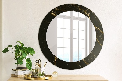 Round mirror decor Black marble