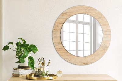 Round mirror decor Wood texture