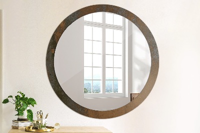 Round decorative wall mirror Metallic rustic