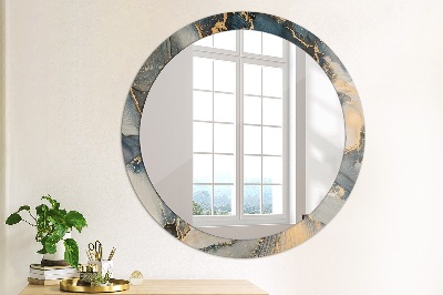 Round mirror printed frame Abstract fluid
