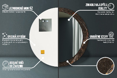 Round decorative wall mirror Brown marble
