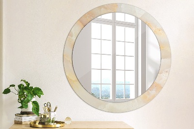 Round mirror decor Marble onyx