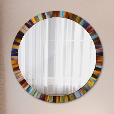 Round mirror printed frame Abstract radial design