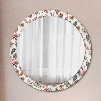 Round mirror decor Vintage flowers