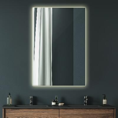 Decorative rectangular mirror with LED backlight