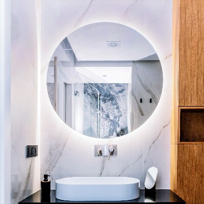 Decorative round mirror with LED backlight