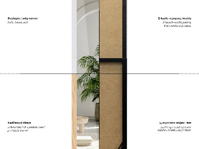 Black-framed Standing Mirror 36x156 cm