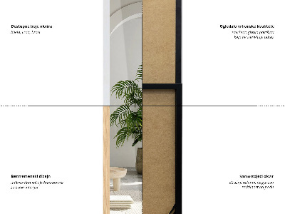 Black-framed Standing Mirror 36x156 cm