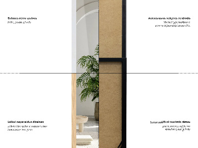 Standing Mirror with an Oak-coloured Frame 36x156 cm