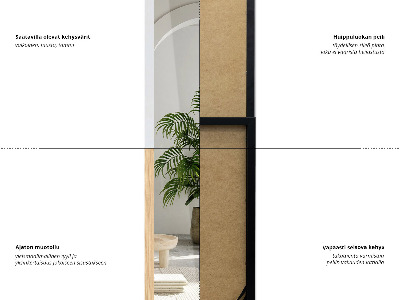 Standing Mirror with an Oak-coloured Frame 36x156 cm