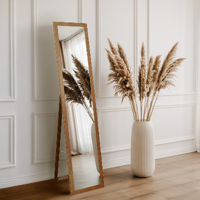 Standing Mirror with an Oak-coloured Frame 36x156 cm