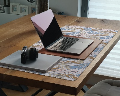 Large desk pad PVC protector Pastel leaves