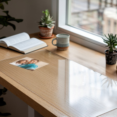 Transparent desk mat