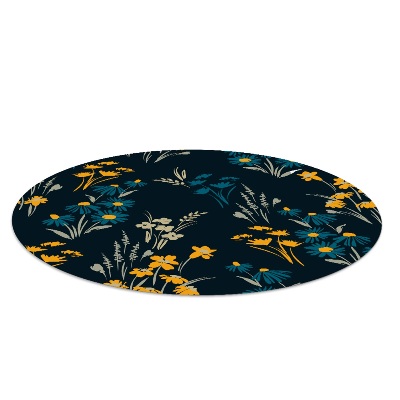 Indoor vinyl rug Dark floral motif