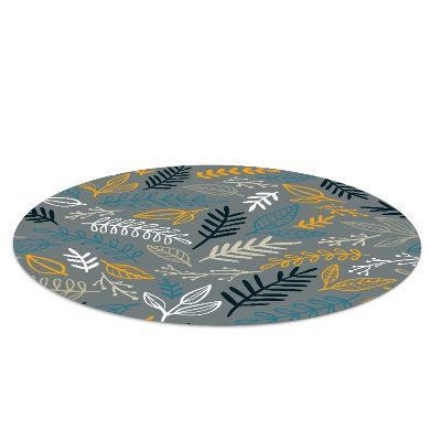 Round vinyl rug Leaves and branches