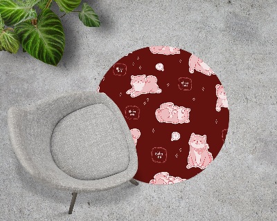 Round vinyl rug Shiba inu cherry dog