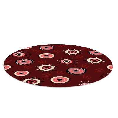 Indoor vinyl rug Burgundy eyes pattern
