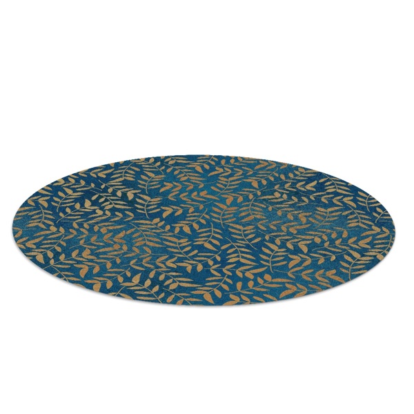 Round vinyl rug Golden leaves