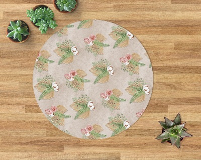 Indoor vinyl rug Flower composition