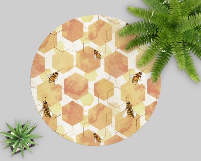 Indoor vinyl rug Bees honey slices